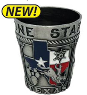 SHOT GLASS, TEXAS SILVER